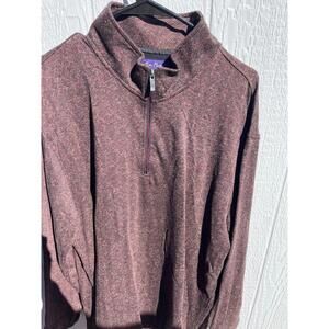 Alan Flusser Cotton Blend maroon multicolor sweater Pullover 1/4 Zip Size XL